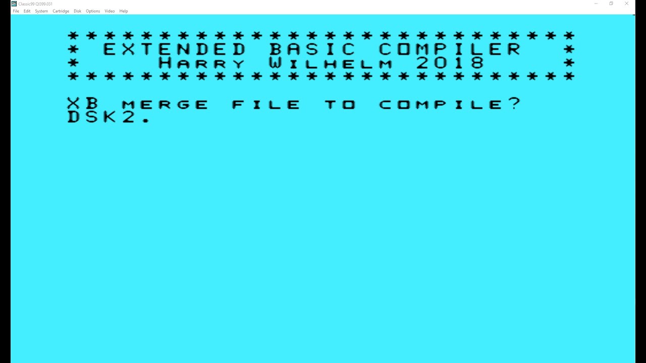 Complete Wilhelm's compiler 2018 demostration for the Classic99 (TI99 ...