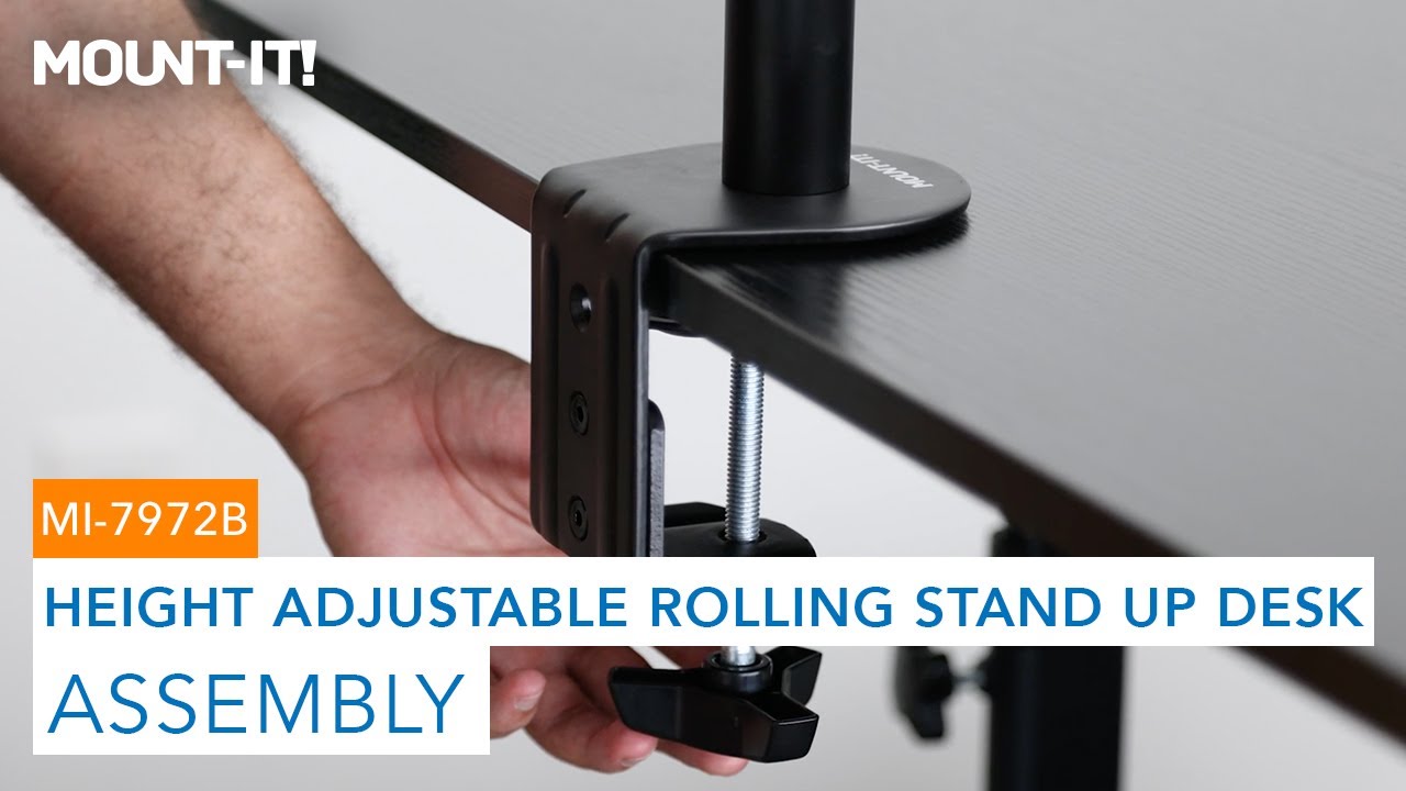 Height Adjustable Rolling Stand up Desk | MI-7972B (Assembly) - YouTube