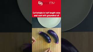 1-Minute How-To: Honey Miso Brinjal Eggplant Aubergine Air Fryer Meat-Free #Shorts | BIG Bites MY