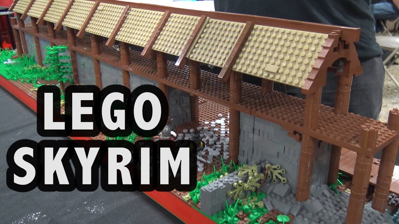 klæde areal mosaik LEGO Skyrim Riverwood Wall | Philly Brick Fest 2017 - YouTube