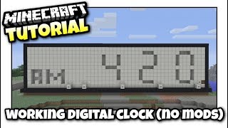 Minecraft - WORKING DIGITAL CLOCK [ No Mods ] Redstone Tutorial - MCPE / PS4 / XBOX / PS3 / WII U