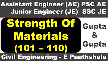 Strength of materials / SOM (101 to 110) - Gupta and gupta | sscje civil engineering | civil mcq que