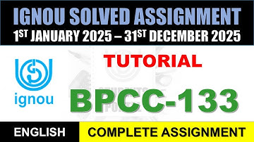 BPCC 133 Solved Tutorial 2025-26 || bpcc-133 solved assignment Tutorial in English | Jan to Dec 2025