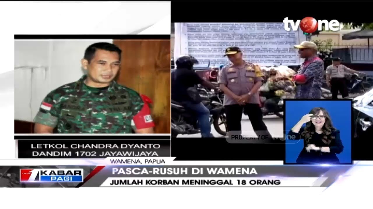 tv one live streaming free Pasca Rusuh di Wamena Situasi Keamanan Sudah Kondusif