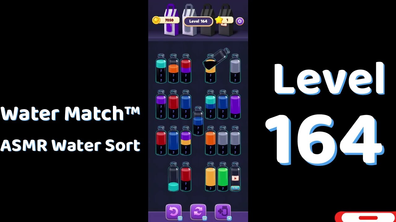 Water Match Level 164 | ASMR Water Sort Puzzle 🧠💧 Relaxing Brain Game | Mini Boss