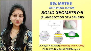 Solid Geometry I Part-5 I Plane section of sphere I RTMNU B.SC Maths