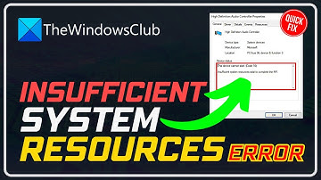 Fix insufficient system resources exist to complete the API error on Windows 11/10