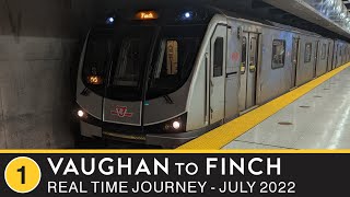 Toronto Transit Commission  Real Time Journey  Line 1  Vaughan to Finch