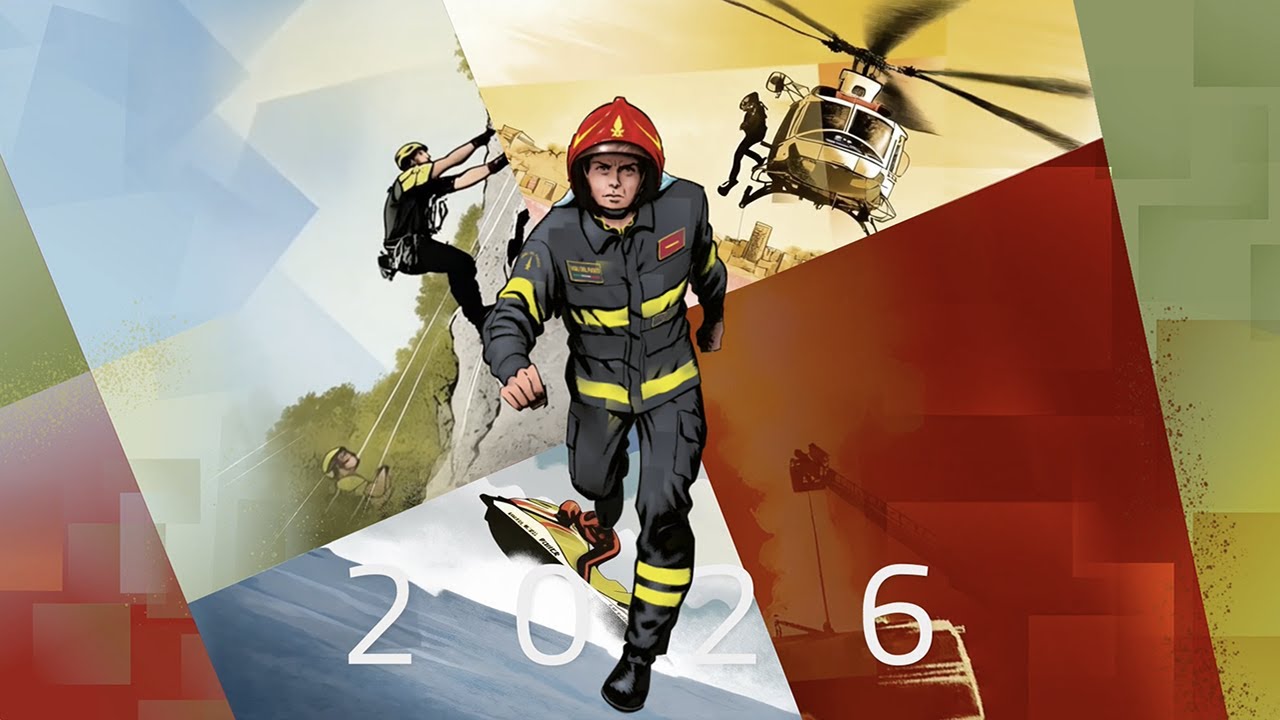 Video clip del calendario 2026 dei Vigili del fuoco