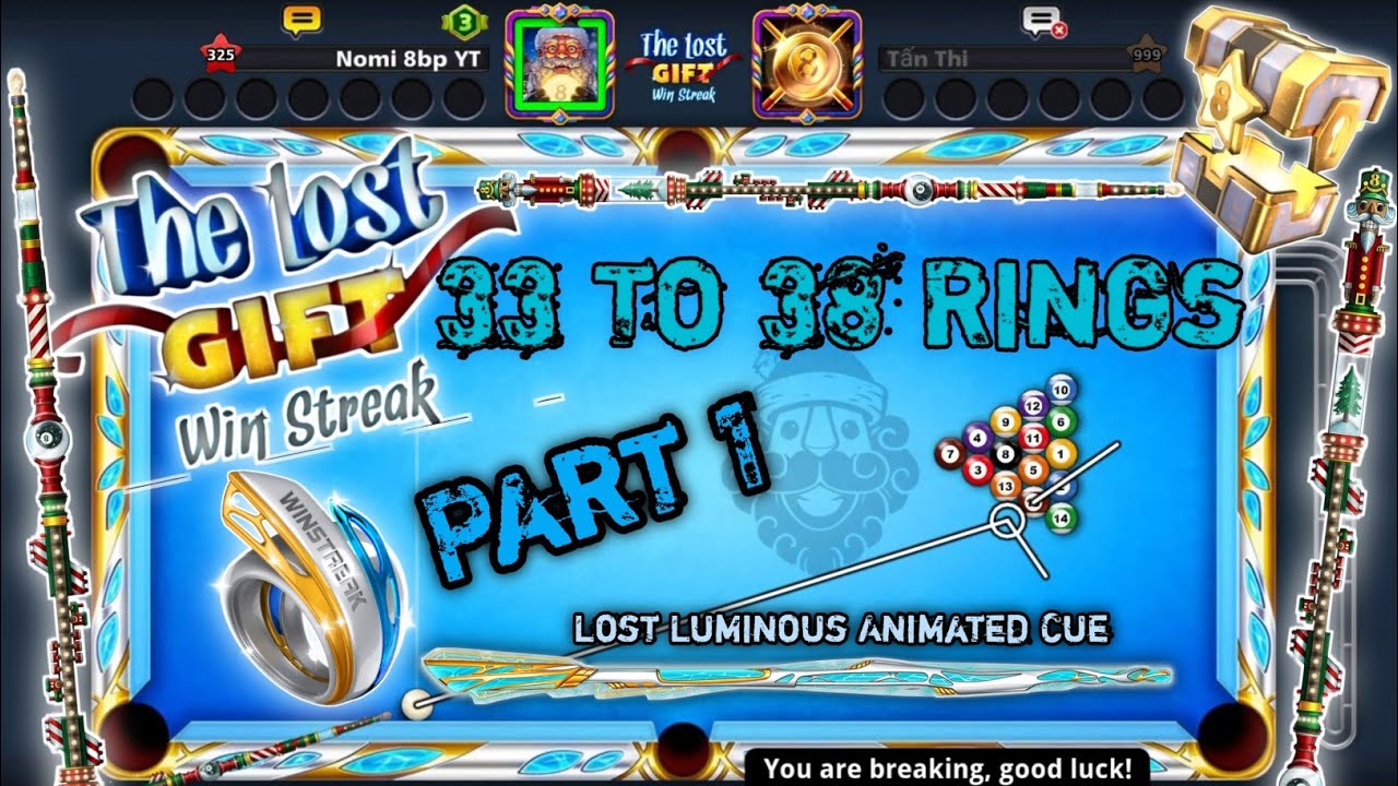 The Lost Gift Win Streak 🔥 33 To 38 Rings 🔥 Lost Luminous Animated Cue Level Max 😍🔥🥳 | Part 1 ❤️❤️❤️