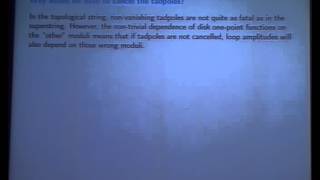 Johannes Walcher - Tadpole cancellation in the topological string