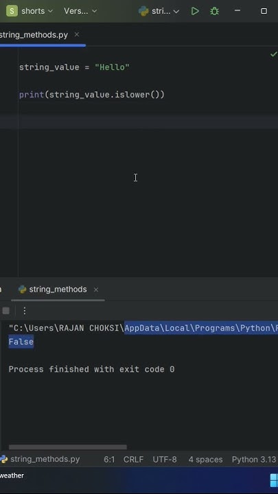 islower and isupper methods in python string #coding # ...