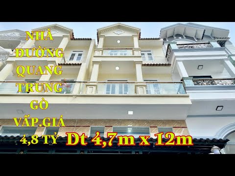 Bán nhà Gò Vấp | Đường Quang Trung 4.7m x 12m đúc 1Trệt 1 lửng 2 lầu giá 4,850 tỷ TL |"nhà đẹp"