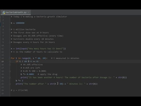 Python: Bacterial Growth - YouTube