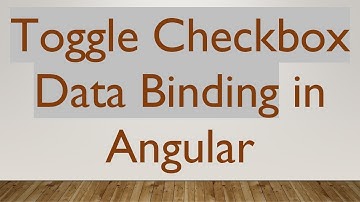 Toggle Checkbox Data Binding in Angular