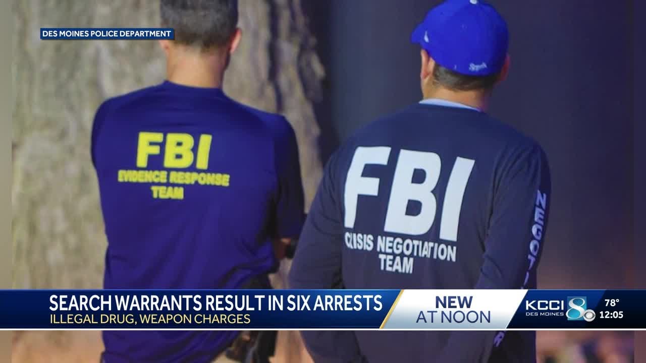 Authorities execute a dozen federal warrants in Des Moines metro; 6 arrested