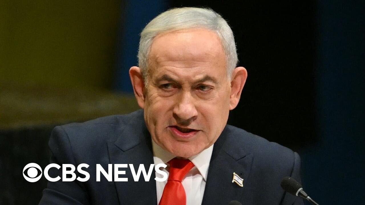 Dozens of U.N. delegates walk out on Netanyahu at start of his speech: video thumbnail