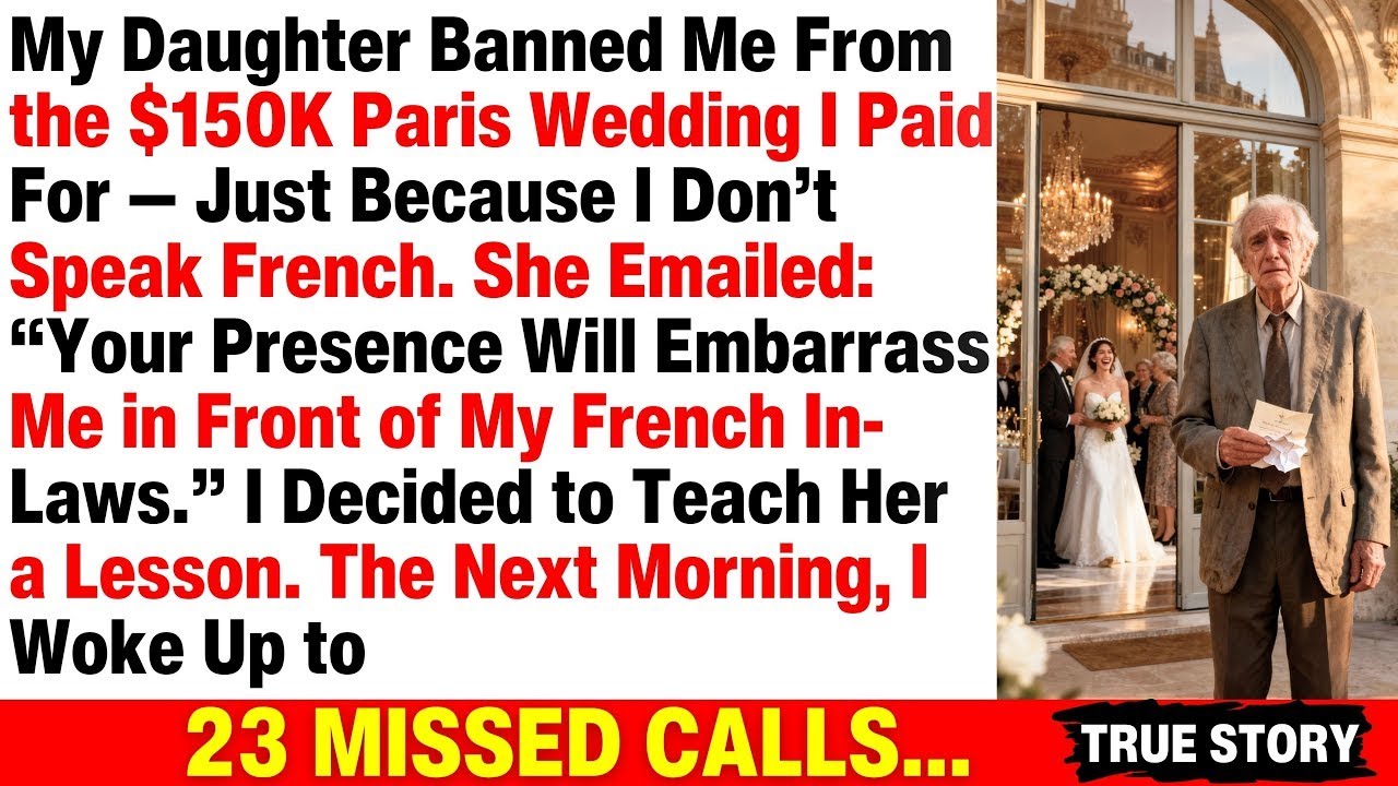My daughter banned me from her Paris wedding for not speaking French, so I canceled my $150K payment