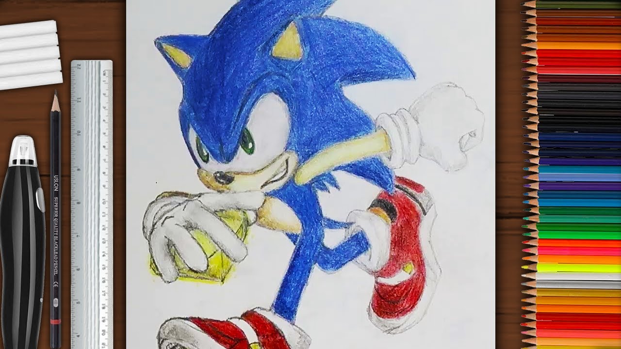 Drawing Sonic - (DarkSpine Sonic Super-Form Style!) 