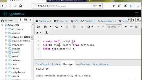 Crear una tabla desde una consulta SELECT en PostgreSQL