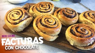 FACTURAS con chocolate (ROLLOS DE CHOCOLATE) | Maxi Cocina