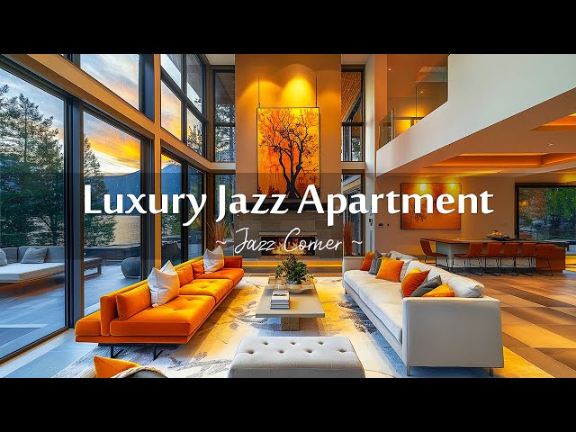 Luxury Jazz Apartment - Soft Jazz Music with Fireplace Sounds in Luxurious Living Room to Relax class=