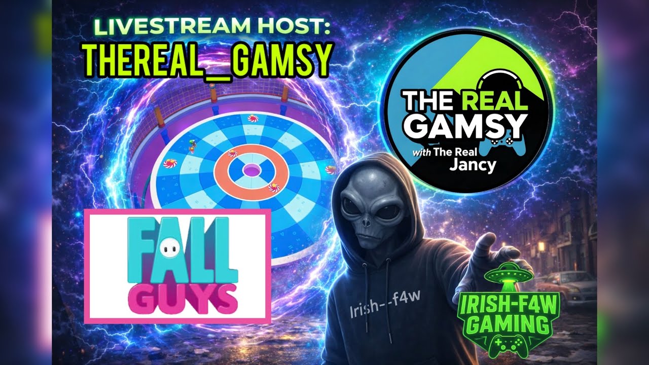 Fall guys live stream  - Irish-F4W Gaming playing in @thereal_gamsy ‘s custom 