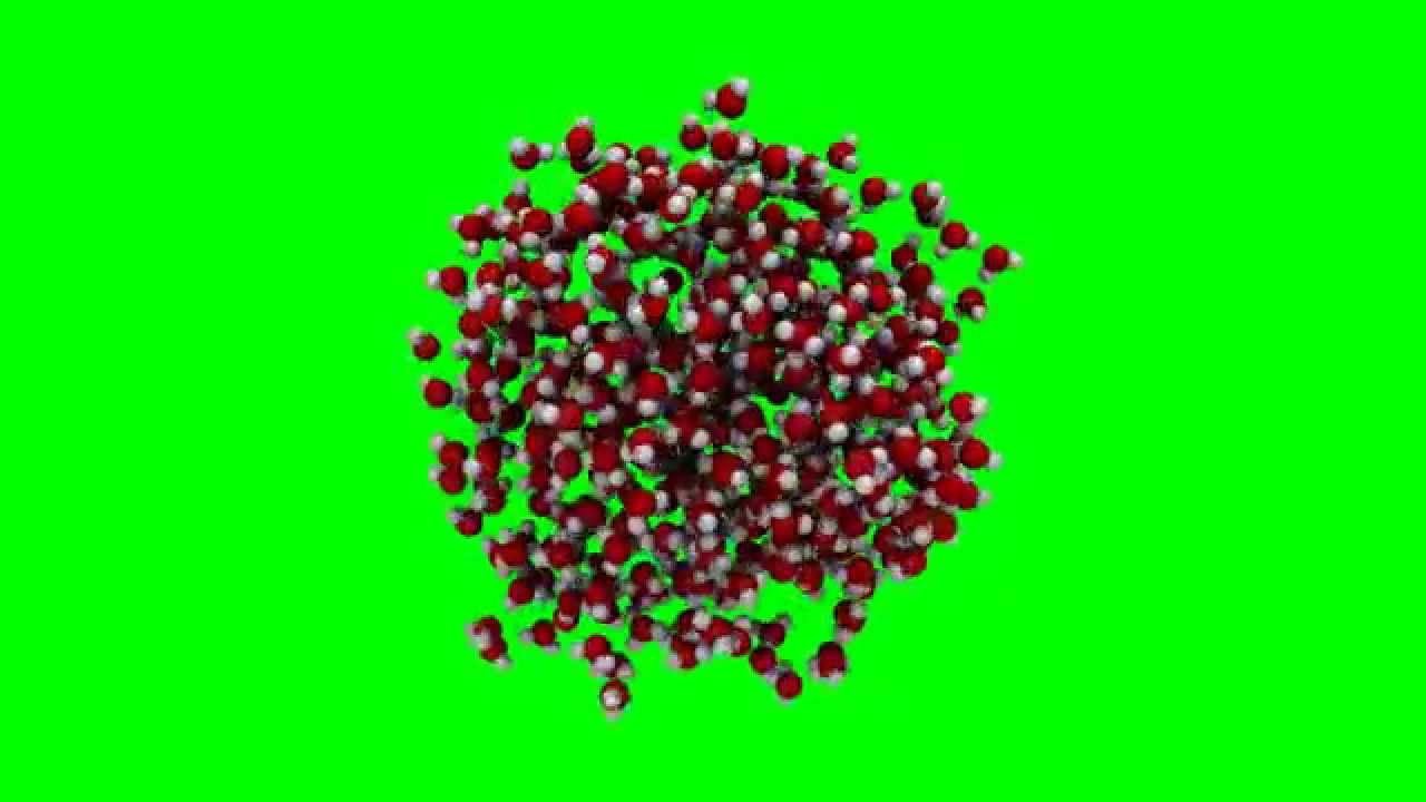 Simulations of a nano water droplet (on green screen) YouTube