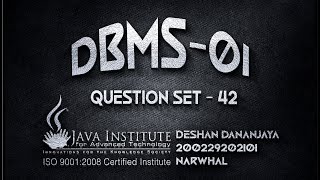 Question set 42 | Database Management Syastem | Java Institute for  Advanced Technology.