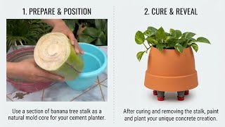 Planter Cement Project: Banana Twig Edition