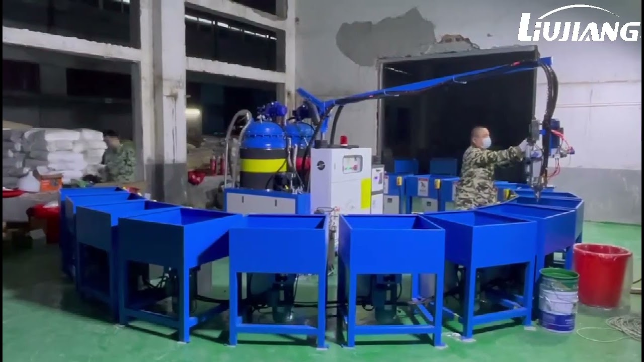 Polyurethane PU foam machines use polyurethane material iso and poly to produce baby wheel tires