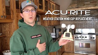Installing new wind cups on an AcuRite weather station