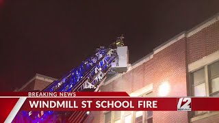 Firefighters battle flames at old Windmill Street School in Providence