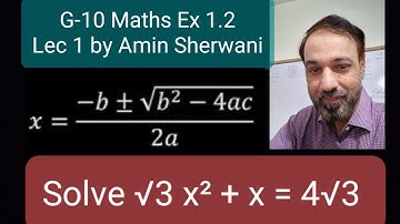 Easy Math G-10 | Ex 1.2 Q # 1 P/# I, iii & v | Quadratic Formula | Brainybites |
