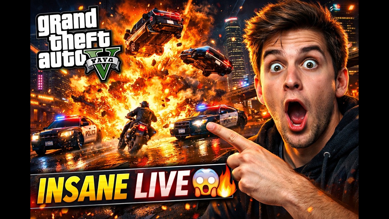 GTA 5 LIVE 🔴 | Crazy Stunts + Police Chase 😱🔥 | Hindi/Urdu Gameplay # ...