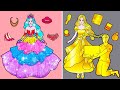 Paper Dolls Dress Up - Costume Golden Hand & Regret Dress Handmade - Barbie Story & Crafts