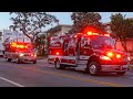 Rare occurrence lafd rescue 65 beverly hills fire dept engine 3  rescue 1 responding