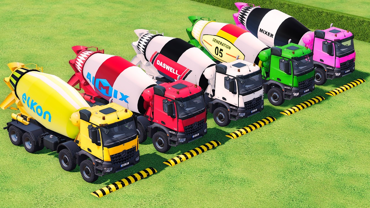 ALL MIXER TRUCK, MERCEDES VEHICLES, TRANSORT OF COLOR FARMING SIMULATOR 22