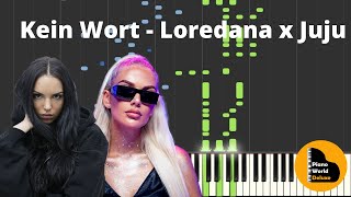 Kein Wort - Loredana x Juju | Piano Tutorial | Instrumental | (easy)