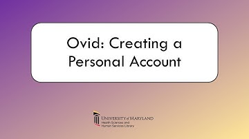 OVID: Creating a Personal Account