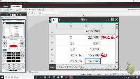 1 Var stats with a TI Nspire