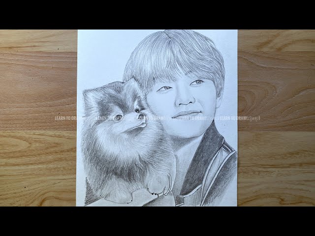 Taehyung and his dog Yeontan  Pencil Drawing + Speed-Drawing — Steemit