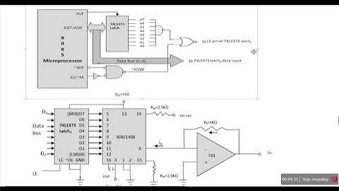 DAC-10: Interfacing an 8-Bit DAC with the 8085  to generate a continuous stair step ramp waveform