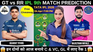 GT vs RR Today Match Prediction | Gujarat Titans vs Rajasthan Royals | IPL 2026 Match 9 screenshot 2