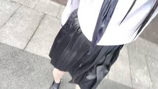 【濡れフェチ】暑かったので、セーラー服着たまま水遊び＾＾夏セーラー水浸し!