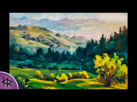 GOUACHE Landscape Painting - demonstration