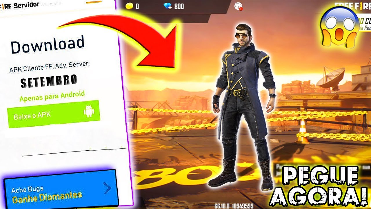 URGENTE!! GANHE DIAMANTES COM O DOWNLOAD APK SERVIDOR AVANÇADO FREE FIRE!  ATUALIZAÇÃO DE MARÇO!! 