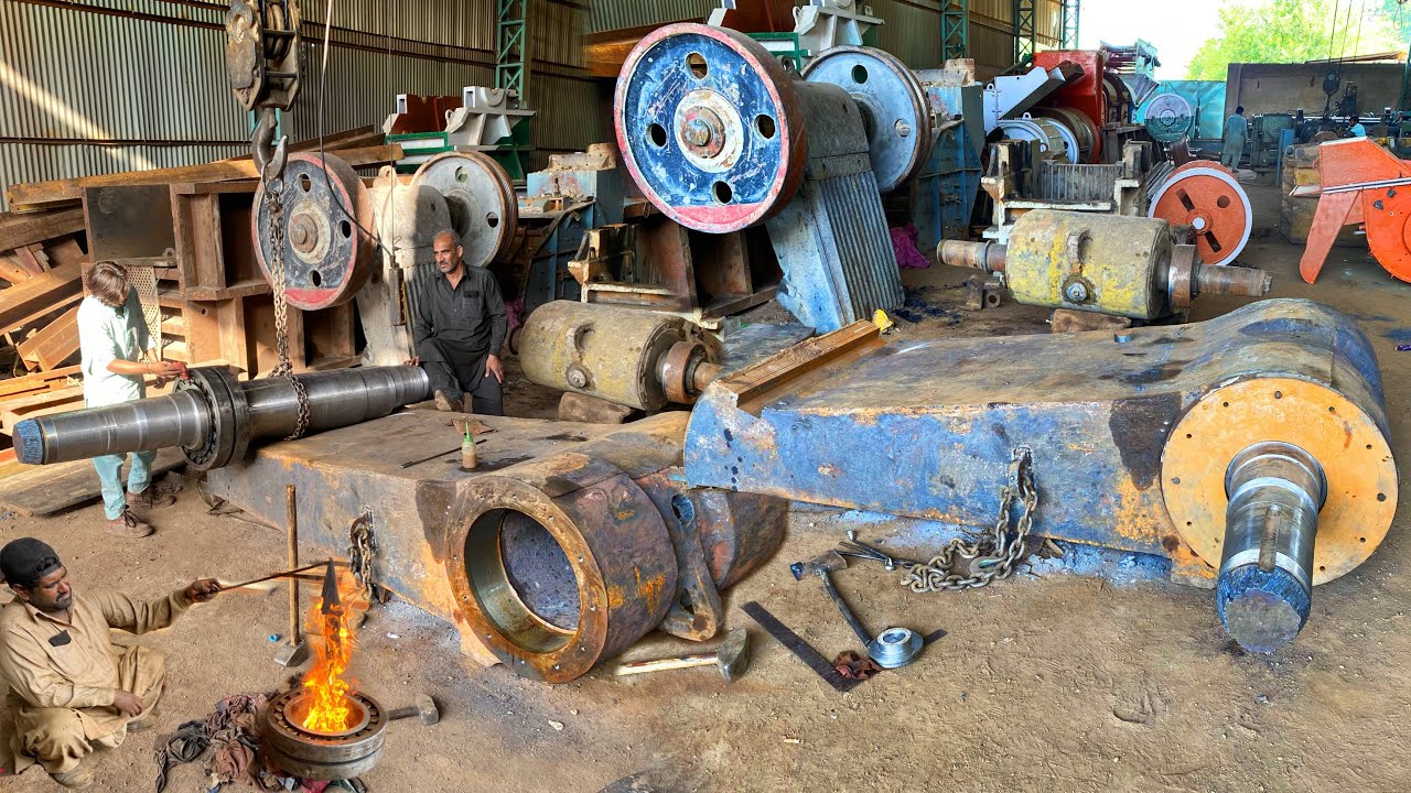 interesting Assembling work of Crush plant Crankshaft & installing