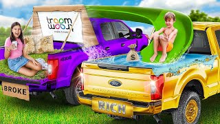 Строим секретную комнату в пикапе за 100000$! Богатые подростки vs бедные