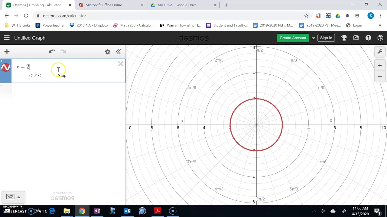 Graphing Polar Using Desmos Youtube